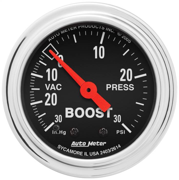 AutoMeter - AutoMeter Traditional Chrome Mechanical Boost/Vacuum Gauge 2403