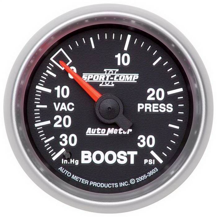 AutoMeter - AutoMeter Sport-Comp II Mechanical Boost/Vacuum Gauge 3603