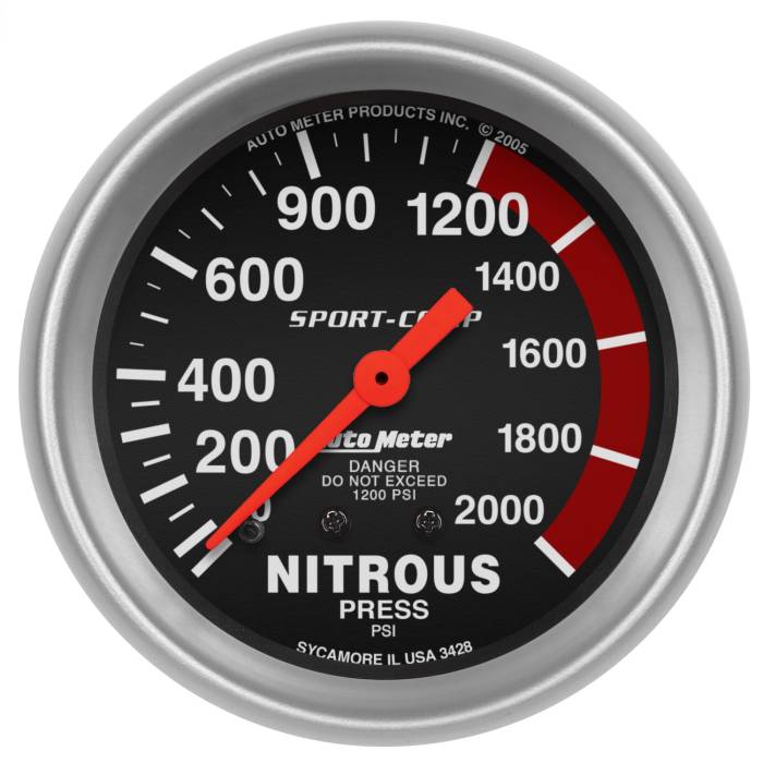 AutoMeter - AutoMeter Sport-Comp Mechanical Nitrous Pressure Gauge 3428