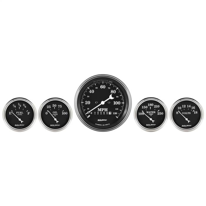 AutoMeter - AutoMeter Old Tyme Black Electric Speedometer Kit 1740