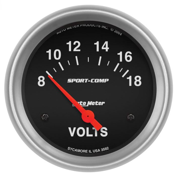 AutoMeter - AutoMeter Sport-Comp Electric Voltmeter Gauge 3592