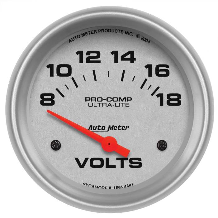 AutoMeter - AutoMeter Ultra-Lite Electric Voltmeter Gauge 4491