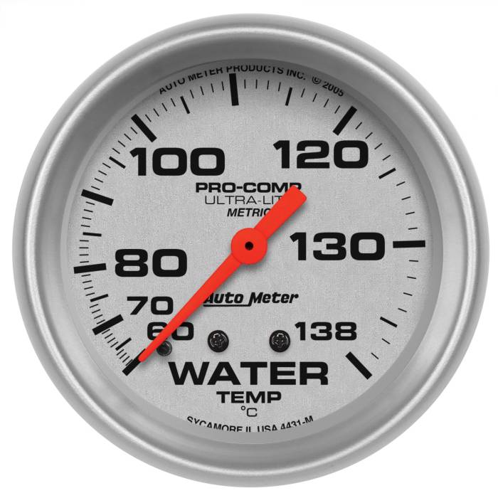 AutoMeter - AutoMeter Ultra-Lite Mechanical Metric Water Temperature Gauge 4431-M