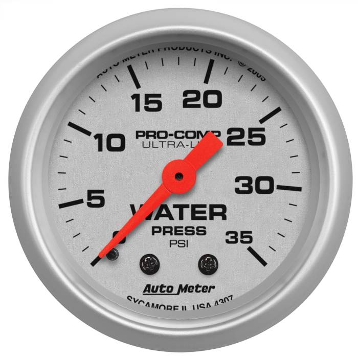 AutoMeter - AutoMeter Ultra-Lite Mechanical Water Pressure Gauge 4307