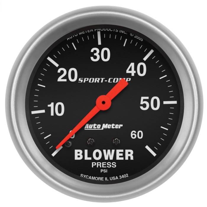 AutoMeter - AutoMeter Sport-Comp Mechanical Blower Pressure Gauge 3402