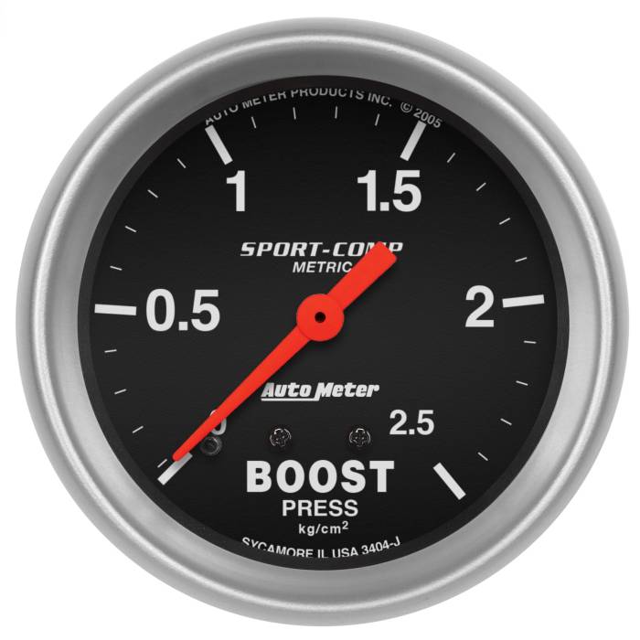 AutoMeter - AutoMeter Sport-Comp Mechanical Metric Boost Gauge 3404-J
