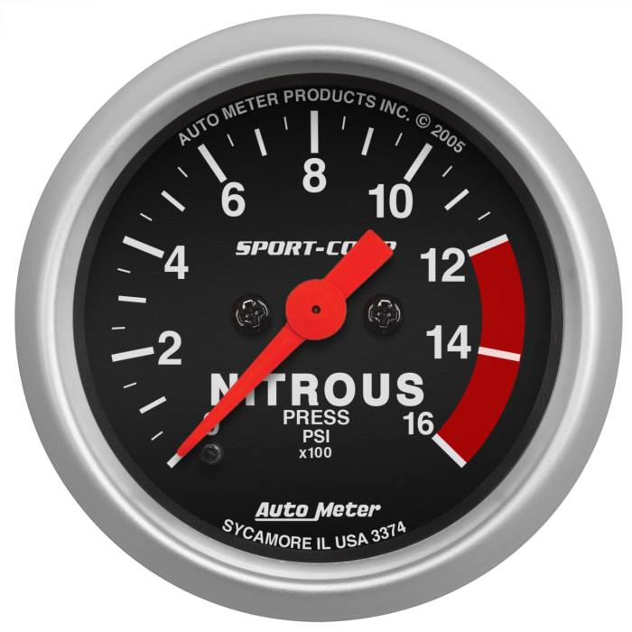 AutoMeter - AutoMeter Sport-Comp Electric Nitrous Pressure Gauge 3374