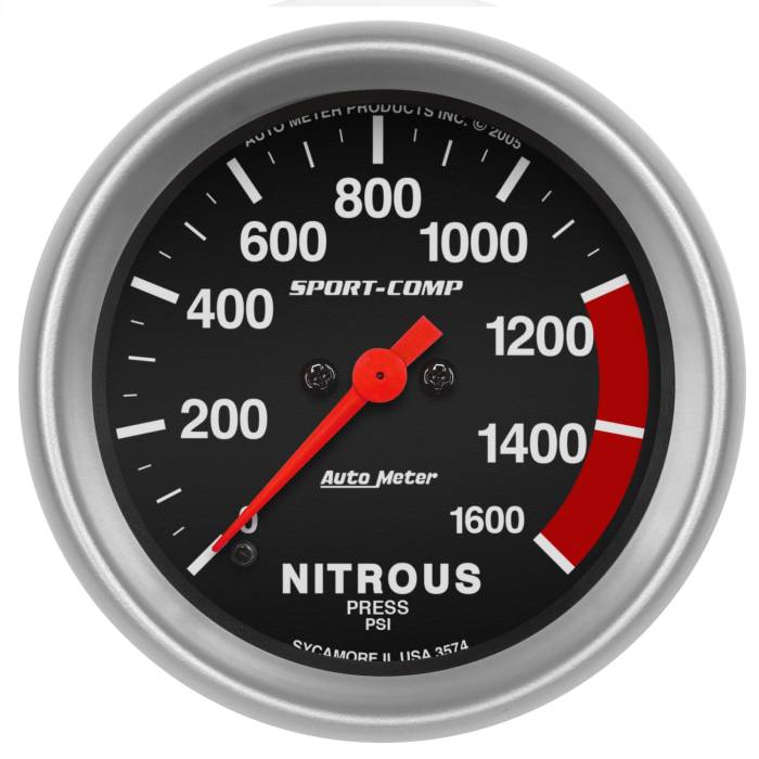 AutoMeter - AutoMeter Sport-Comp Electric Nitrous Pressure Gauge 3574
