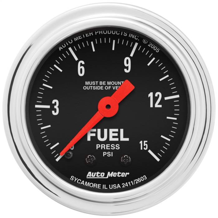AutoMeter - AutoMeter Traditional Chrome Mechanical Fuel Pressure Gauge 2411