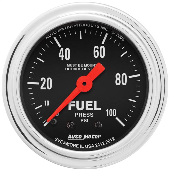 AutoMeter - AutoMeter Traditional Chrome Mechanical Fuel Pressure Gauge 2412