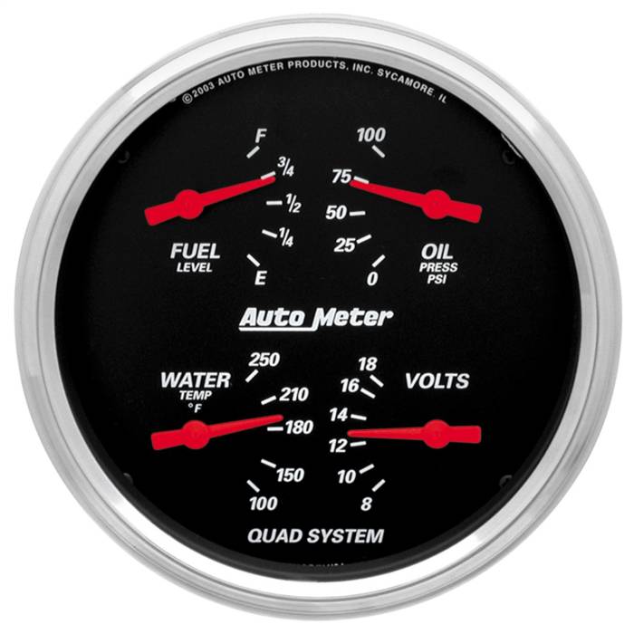 AutoMeter - AutoMeter Designer Black Quad Gauge 1410