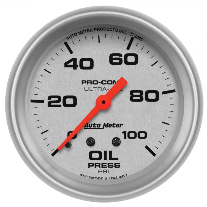 AutoMeter - AutoMeter Ultra-Lite Mechanical Oil Pressure Gauge 4421