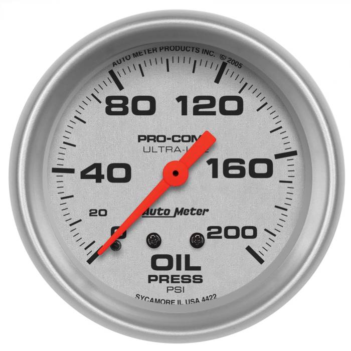 AutoMeter - AutoMeter Ultra-Lite Mechanical Oil Pressure Gauge 4422