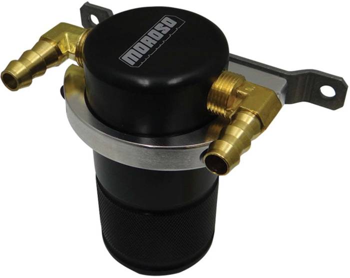 Moroso Performance - 800-MOR85497 - Display Used Air-Oil Separator, Universal, Small Body, Black Anodized Finish