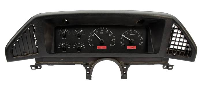 Dakota Digital - DAKVHX-87F-PU-K-R - 1987-91 Ford Pickup VHX System, Black Alloy Style Face, Red Display