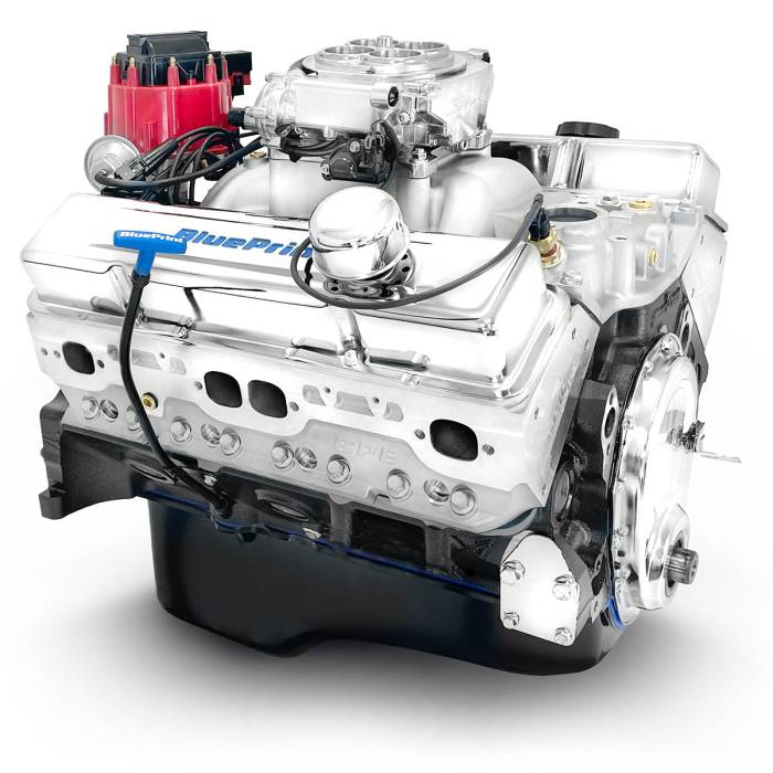 BluePrint Engines - BP3961CTF Small Block Crate Engine by BluePrint Engines 396CI 491 HP GM Style Dressed Longblock with Fuel Injection Aluminum Heads Roller Cam