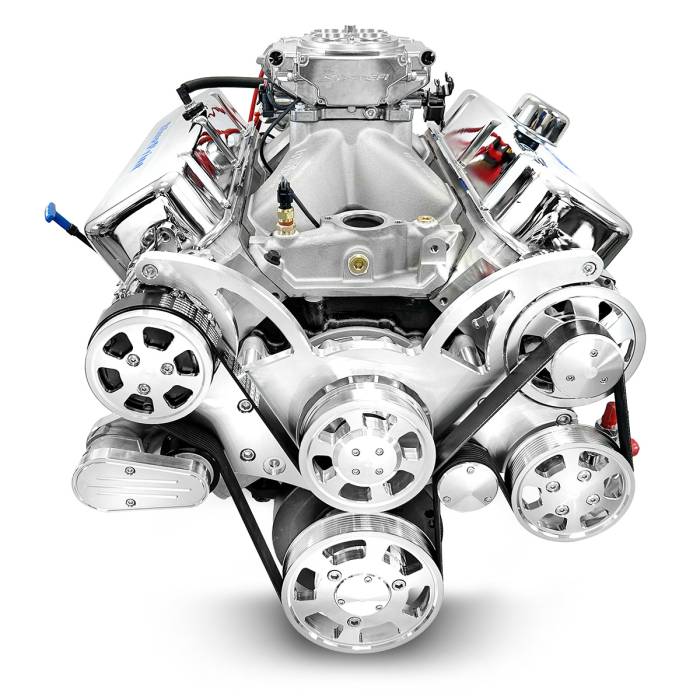 BluePrint Engines - BP4967CTFK - BluePrint Big Block Fuel Injected 496ci Engine - 600 HP - Deluxe Dressed w/ Polished Pulley Kit