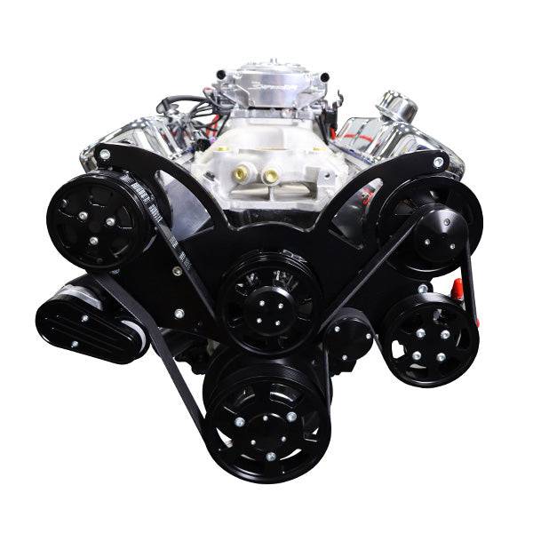 BluePrint Engines - BP4967CTFKB - BluePrint Big Block Fuel Injected 496 ci Engine - 600 HP - Deluxe Dressed w/ Black Pulley Kit