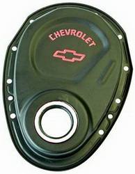 Clearance Items - Proform Parts 141-753 - Black Crinkle Stamped Steel Timing Chain Cover for 69-91 SBC (800-141753)