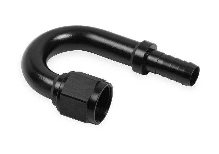 Earls-Auto-Crimp-Hose-End---180-Degree---Size--16---Black