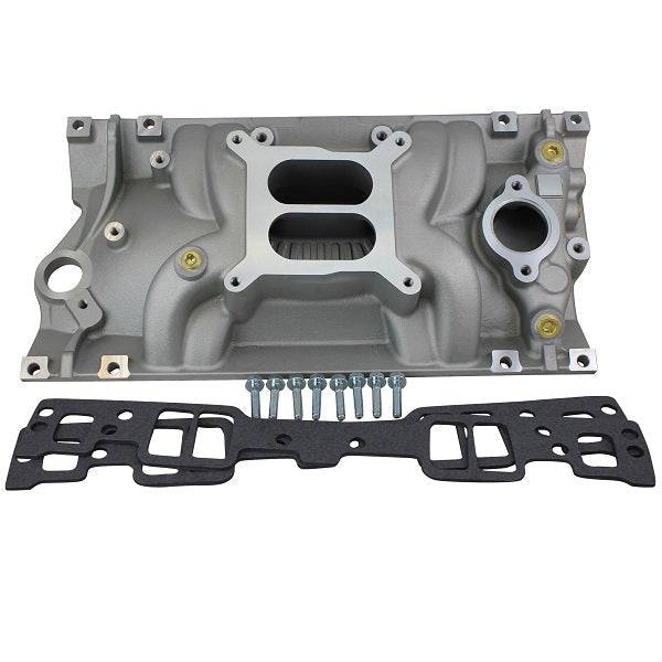 BluePrint Engines - BPP350VINT - Dual Plane Aluminum Vortec Intake Manifold Kit - Square Bore - GM SB Compatible - Natural