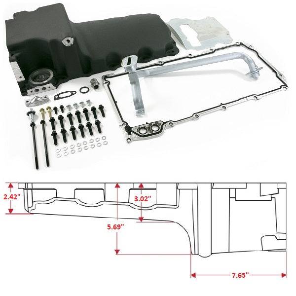 BluePrint Engines - BPP81074BK - LS Oil Pan Swap Kit, Rear Sump Oil Pan Kit for  Muscle Car / Truck Engine Swap, Black Finish