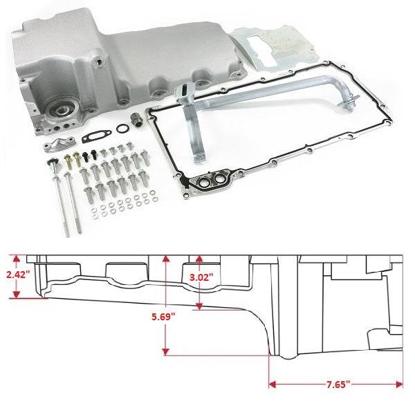 BluePrint Engines - BPP81074 - LS Oil Pan Swap Kit, Rear Sump Oil Pan Kit for  Muscle Car / Truck Engine Swap