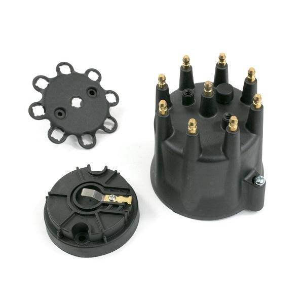 BluePrint Engines - BPP6973BK - Pro Billet Ready To Run Distributor Cap & Rotor Kit, Male Cap, Black