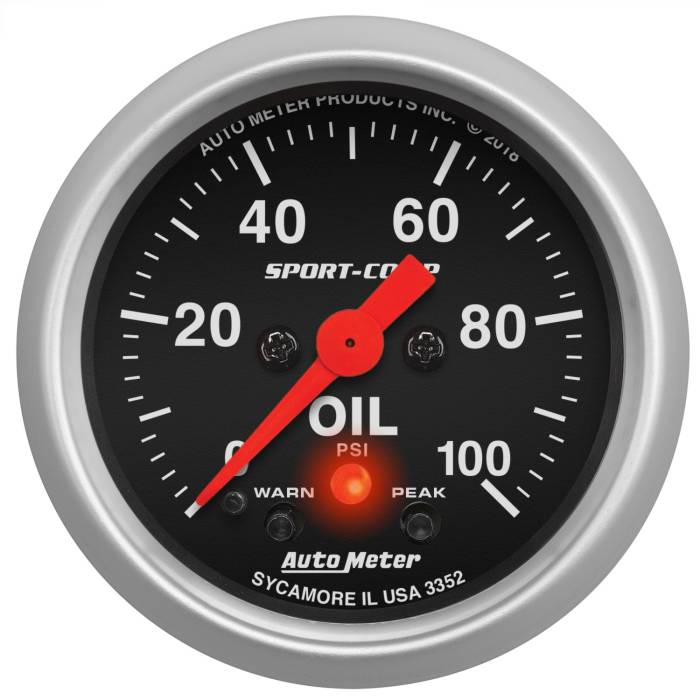 AutoMeter - AutoMeter Sport-Comp Electric Oil Pressure Gauge 3352