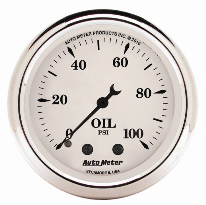 AutoMeter - AutoMeter Old Tyme White Mechanical Oil Pressure Gauge 1621