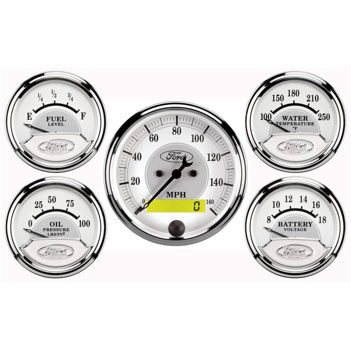 AutoMeter - AutoMeter Ford Masterpiece Gauge Set Fuel/Oil/Speedo/Volt/Water 880087