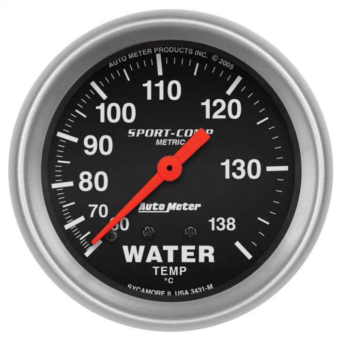 AutoMeter - AutoMeter Sport-Comp Mechanical Metric Water Temperature Gauge 3431-M