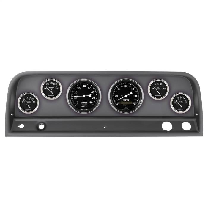 AutoMeter - AutoMeter Old Tyme Black 6 Gauge Set TACH/MPH/FUEL/OILP/WTMP/VOLT 2128-07