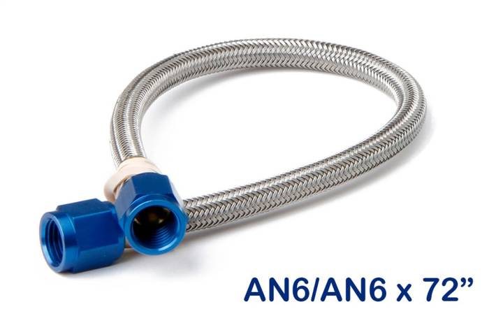 Stainless-Steel-Braided-Hose--6An-6-Foot-Blue