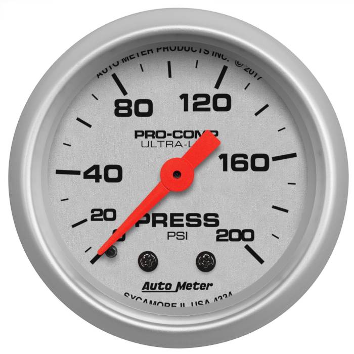 AutoMeter - AutoMeter Ultra-Lite Mechanical Pressure Gauge 4334