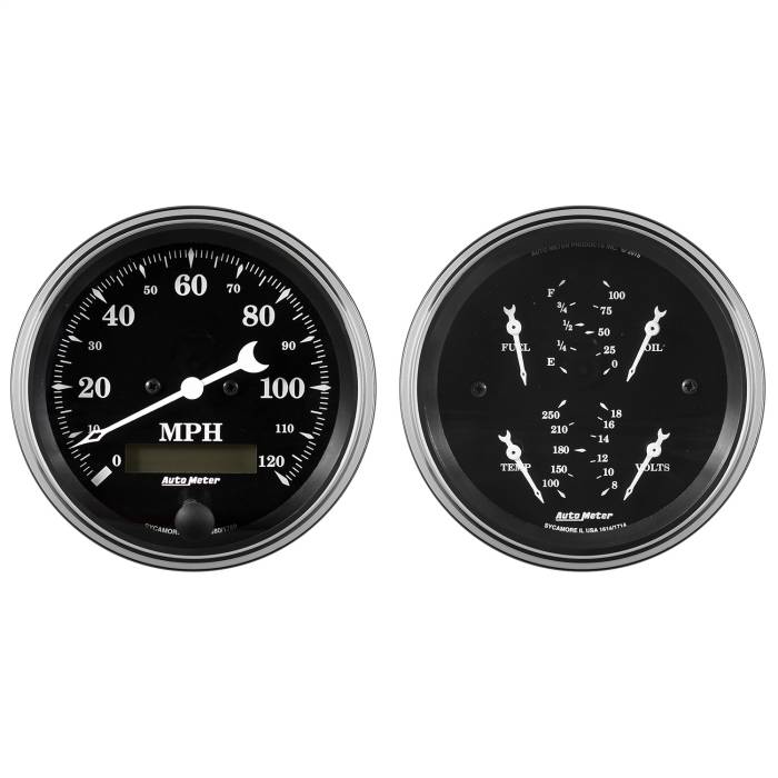 AutoMeter - AutoMeter Old Tyme Black Quad/Speedometer Kit 1700