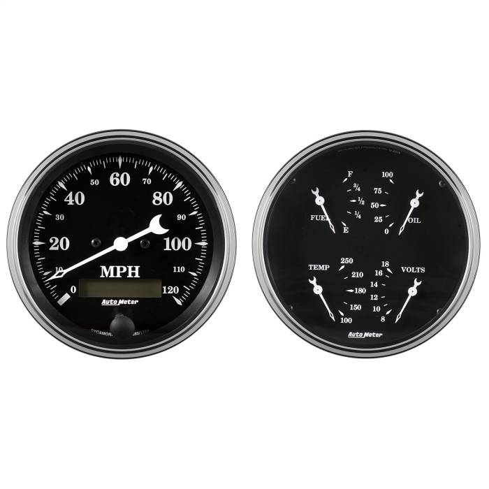 AutoMeter - AutoMeter Old Tyme Black Quad/Speedometer Kit 1703