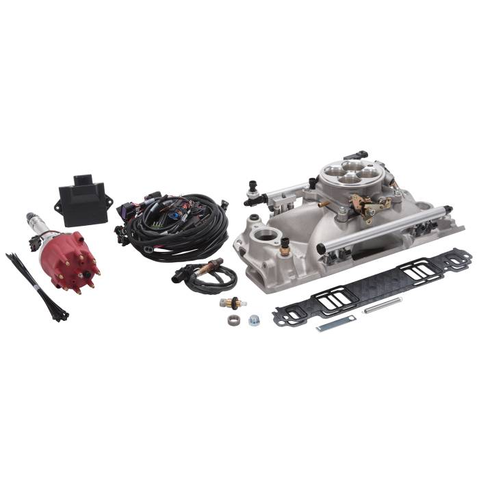 Edelbrock - ED35770 - Pro-Flo 4 EFI Traditional 4150-Style Kit #35770 1986 & Earlier Chevy Small-Block