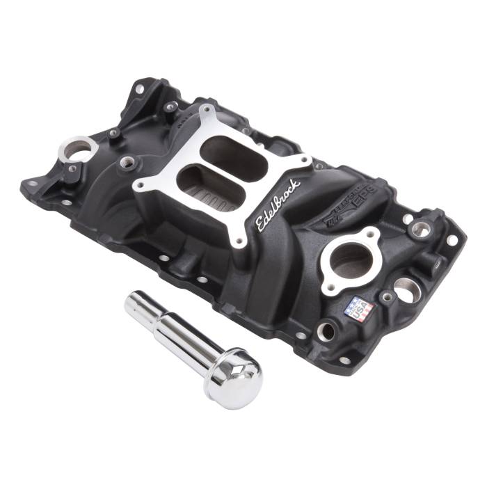 Edelbrock - Edelbrock Black Performer EPS SBC W/Oil Fill Tube 27033