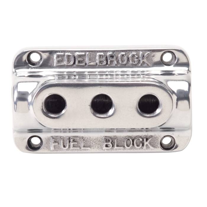 Edelbrock - Edelbrock Polished Triple Outlet Fuel Block Kit 12851