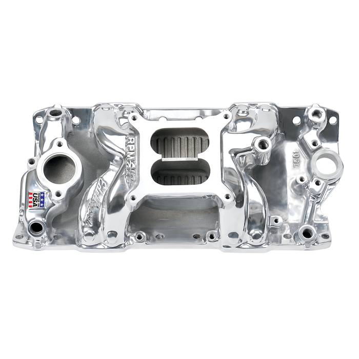 Edelbrock - Edelbrock Polished Air-Gap SBC Intake Manifold 75011