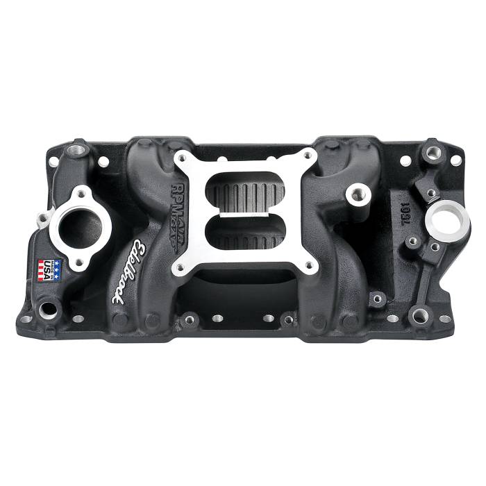 Edelbrock - Edelbrock Black RPM Air-Gap SBC Intake Manifold 75013