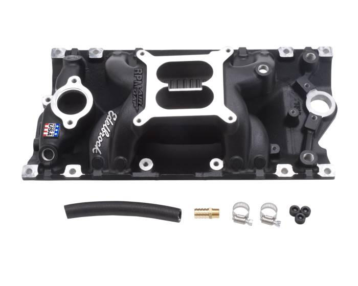 Edelbrock - Edelbrock Black RPM Air-Gap Vortec Intake SBC 75163