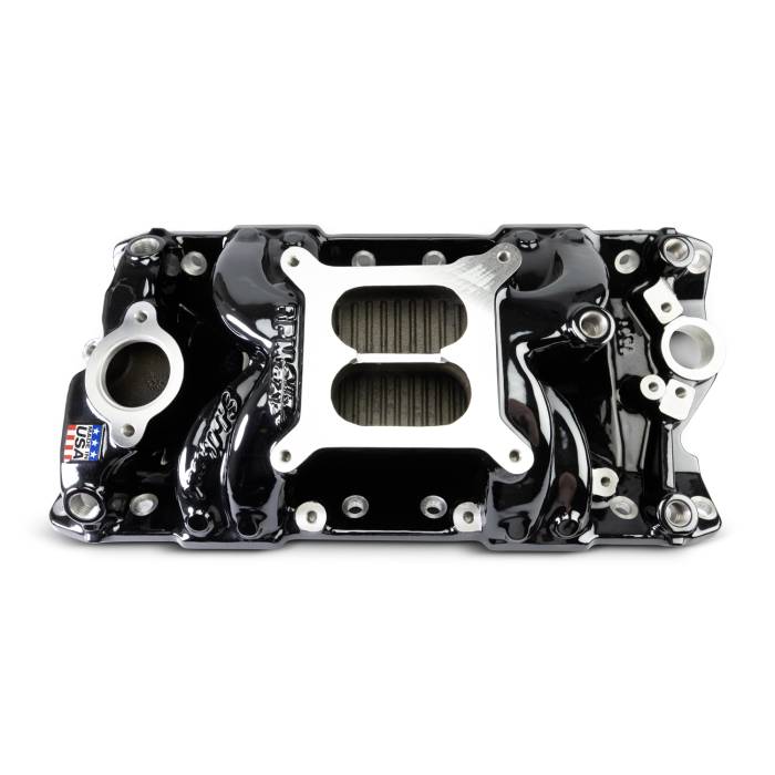 Edelbrock - Edelbrock Performer RPM Small Block Chevy AIR-Gap Intake Manifold, Black Plasma Finish 7501-BP