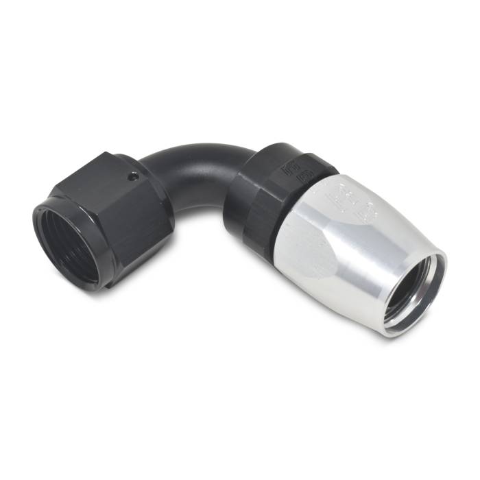 Russell - Russell 10AN ProClassic Swivel 90 Degree 5/8" Radius Hose End With Black/Silver Finish 610183