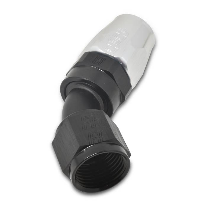 Russell - Russell 12AN ProClassic 45 Degree Hose End With Black/Silver Finish 610123