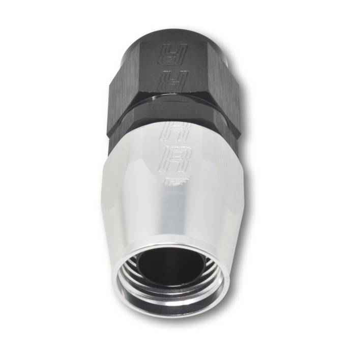 Russell - Russell 4AN ProClassic Straight Hose End With Black/Silver Finish 610033