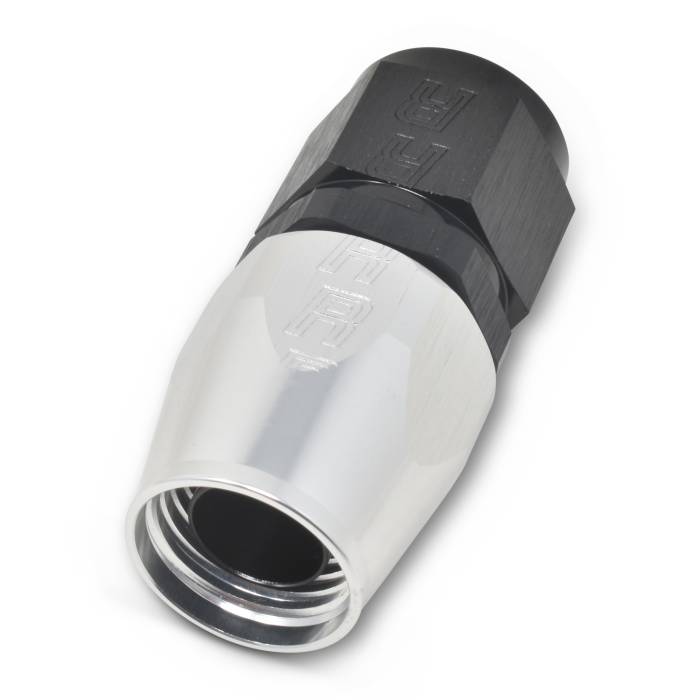 Russell - Russell 4AN ProClassic Straight Hose End With Black/Silver Finish 610013