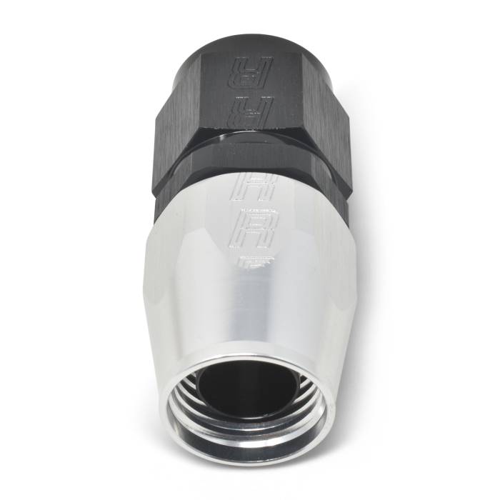 Russell - Russell 10AN ProClassic Straight Hose End With Black/Silver Finish 610043