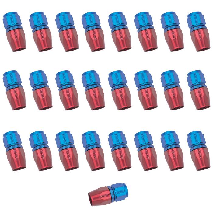 Russell - Russell 10AN ProClassic Straight Hose End With Red/Blue Finish - 25 Pack 610048